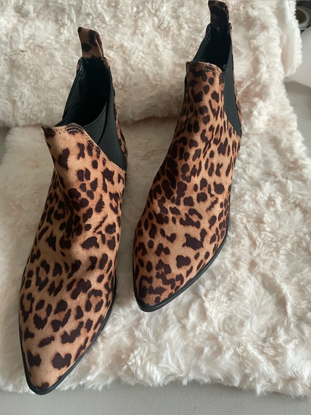 MYLU Leopard Print Booties Faux Suede in SZ 7.5 NWOB